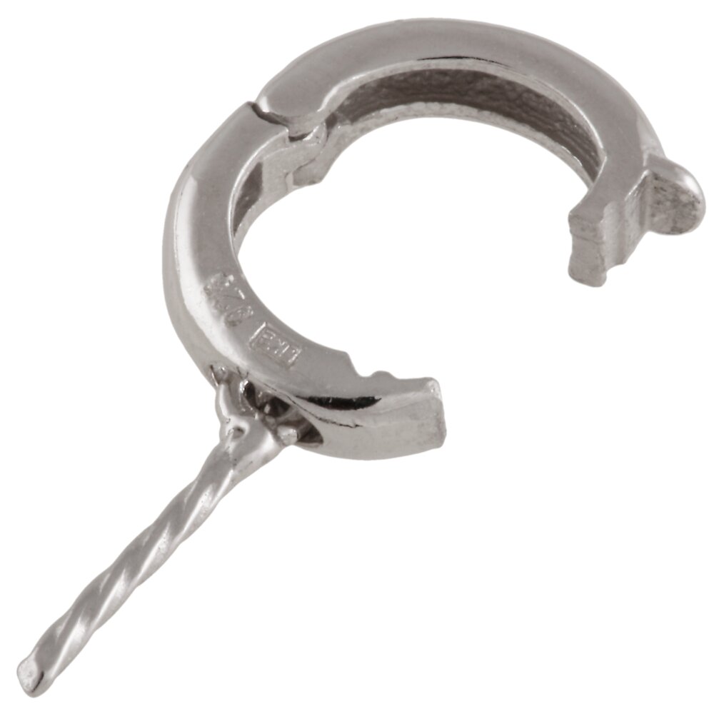 Oval-shaped pendant part with threaded pin 925/- rhodium plated 