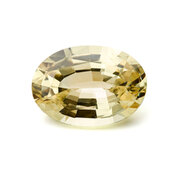 Safir, gul, oval facet, 7,00 x 5,00 mm
