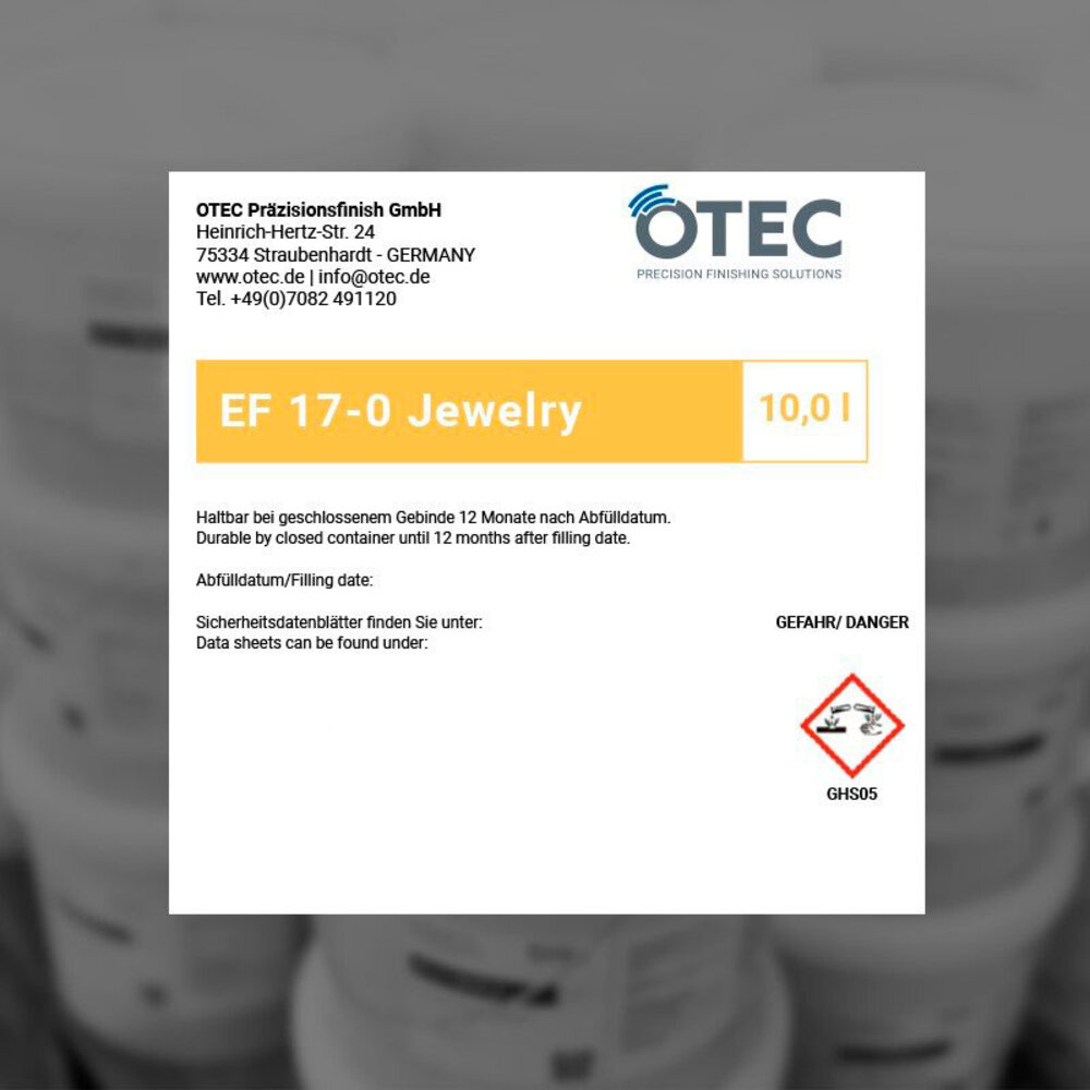 EF 17-0 Electrolyte Liquid - Palladium white gold (> 13%Pd), 5 liter, OTEC 