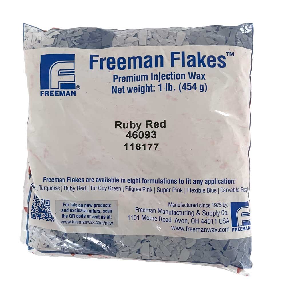 Injection wax, ruby red 