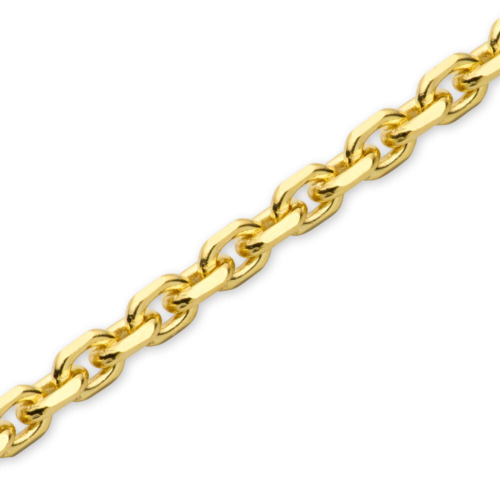 Trace diamond cut, 8-sides 750/- yellow gold 