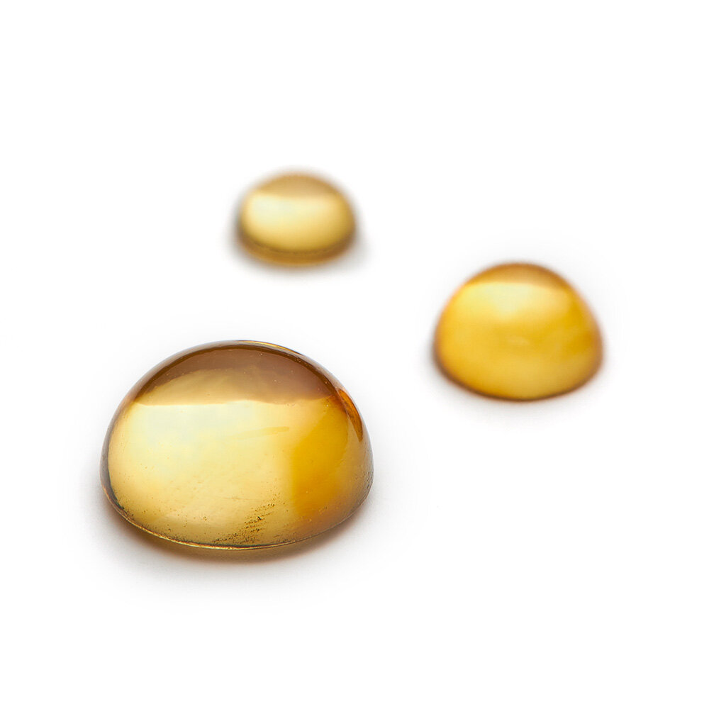 Citrin, rund cabochon 