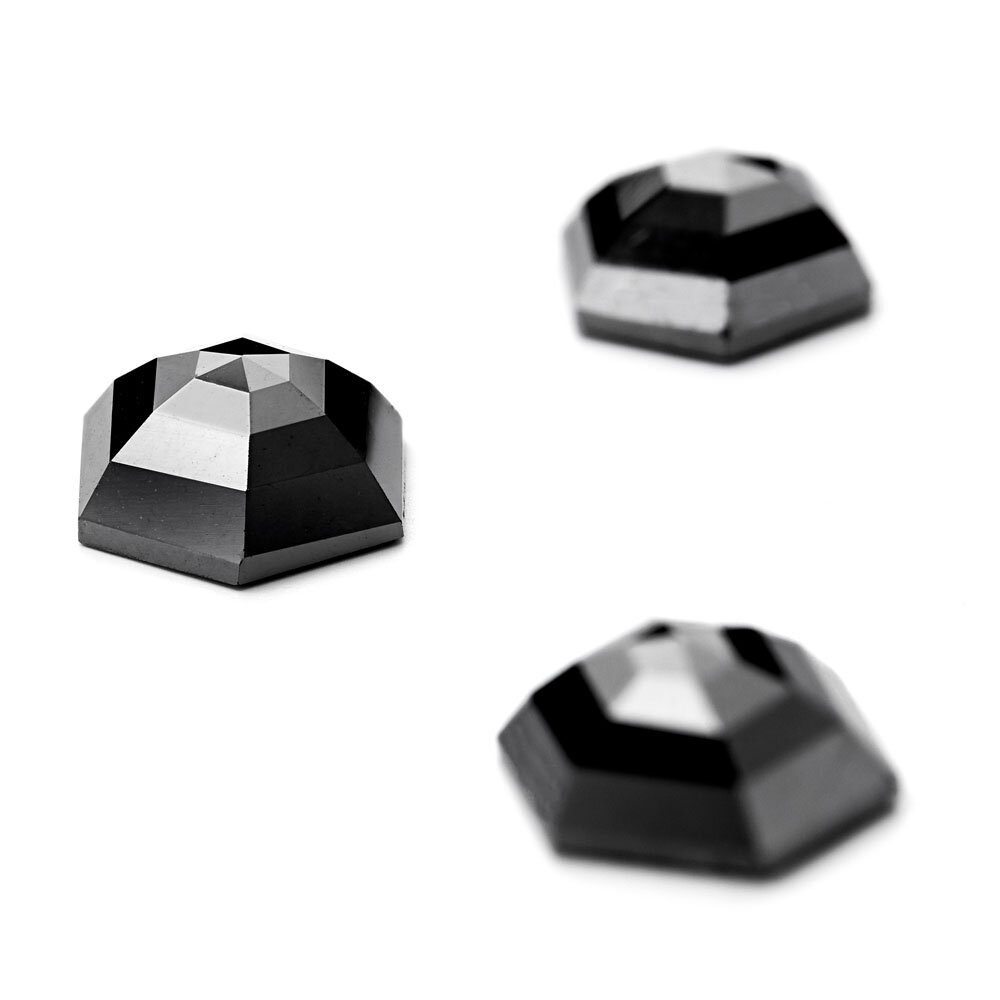 Black treated rose cut diamonds 