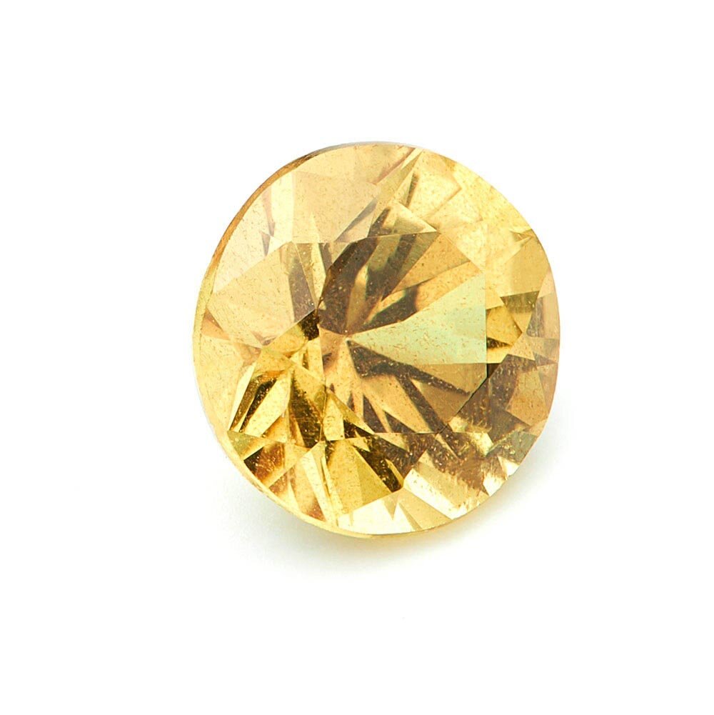 Yellow sapphire, round diamond cut, 4.50 mm 