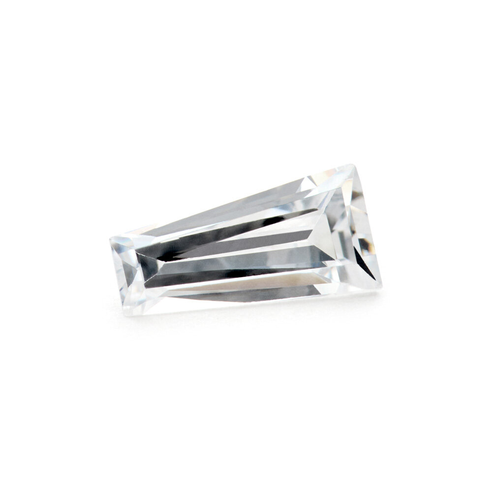 Synthetic white cubic zirconia, trapezoid 