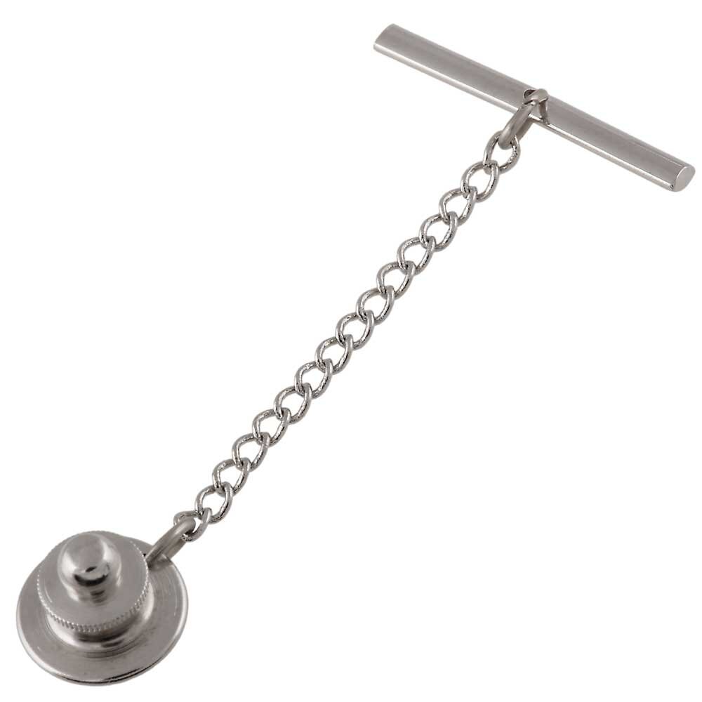 White tie tack with chain 
