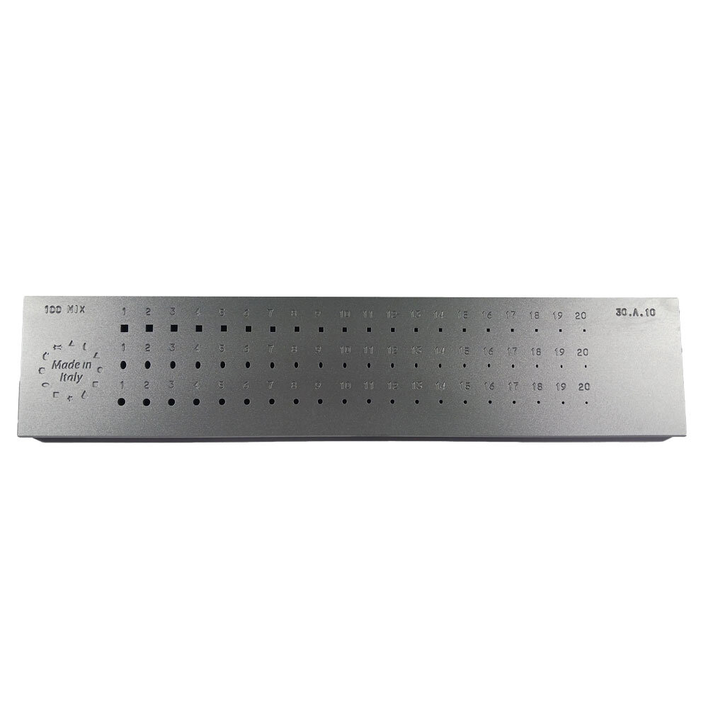 Drawplate, square, oval and rounded holes 3-1 mm, O.M.O. 