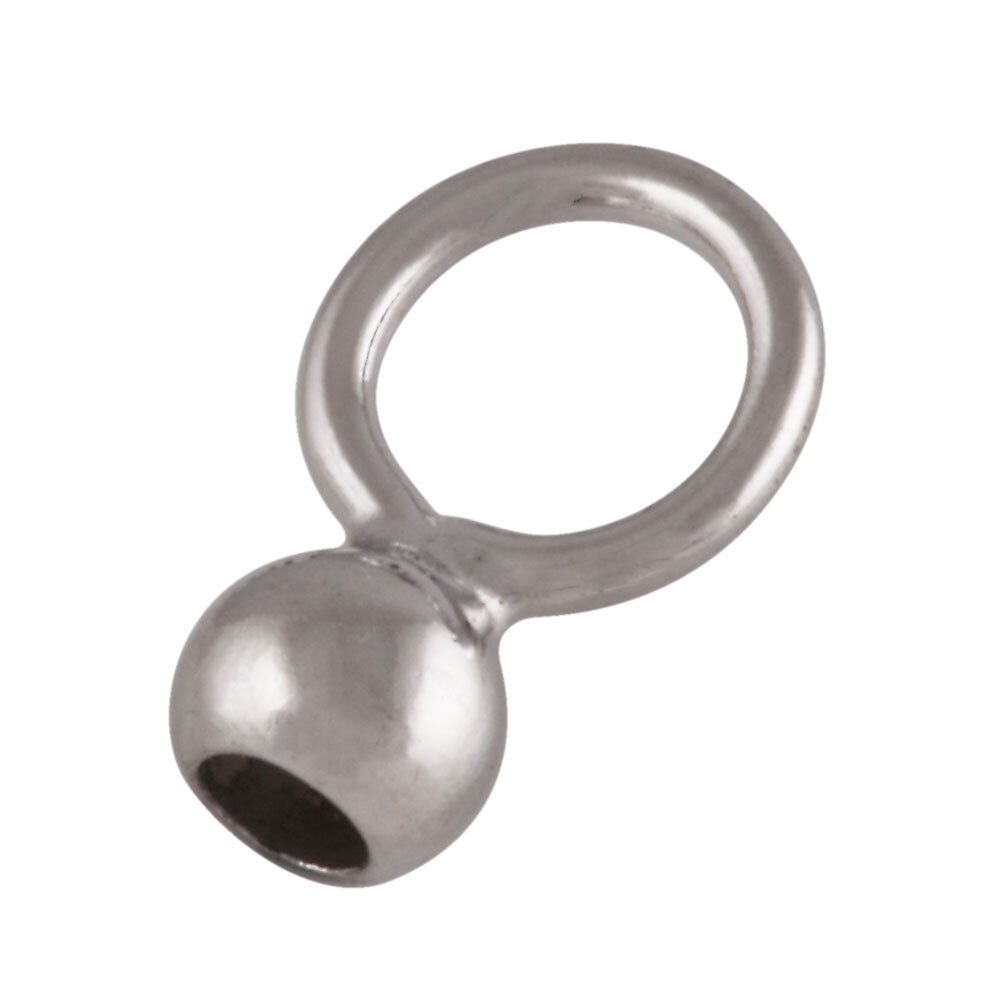 Capsule with a large closed jump ring 925/- rhodium plated 