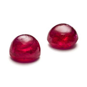 Ruby, round cabochon, Ø 3.30 mm