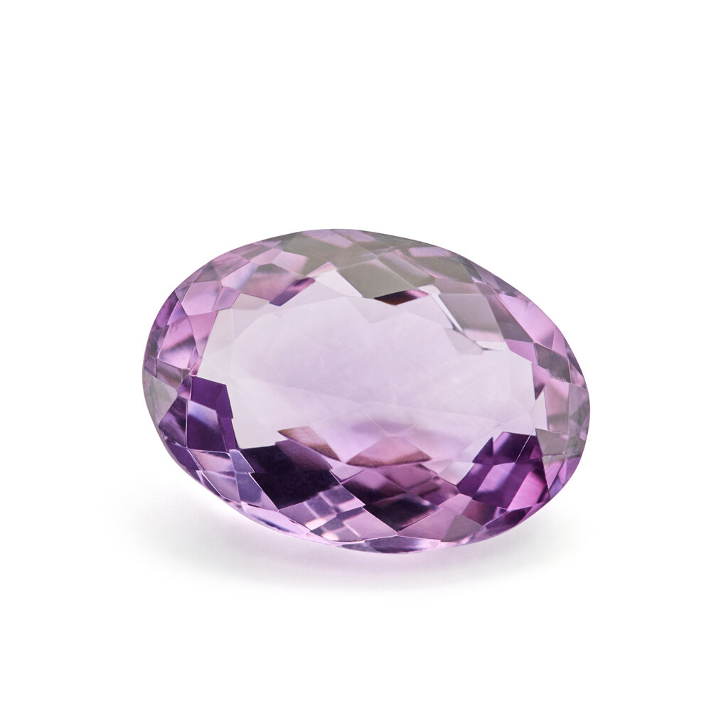 Amethyst, oval diamond cut, 22.00 x 16.00 mm 