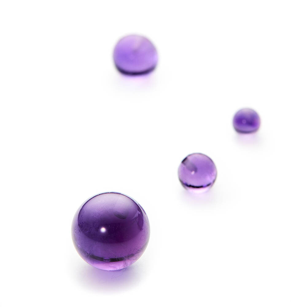 Amethyst, ball, half-drilled 