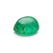 Emerald, oval cabochon, 5.10 x 4.30 mm