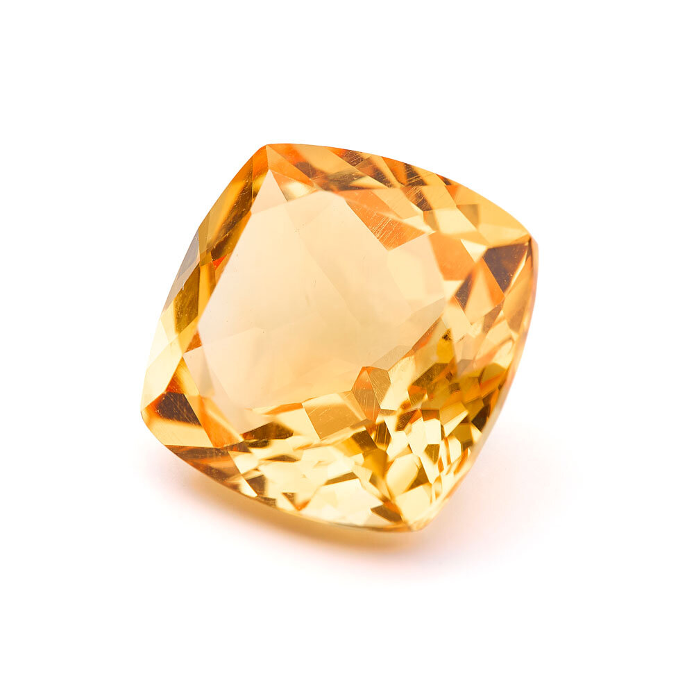 Citrine, cushion, 11.00 x 11.00 mm  