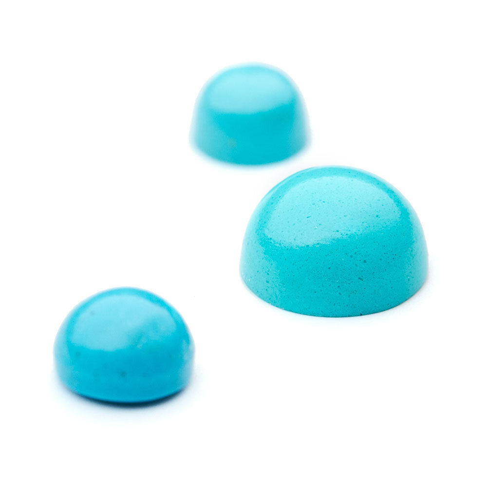 Turquoise, round cabochon  