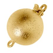 Ball clasp with stardust 925/- gold-plated, 10 mm
