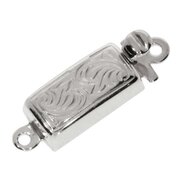 Jewelry clasp with antique pattern 925/- rhodium plated