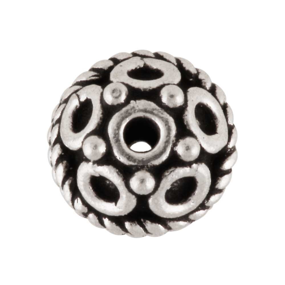 Bead with circles 925/-, oxidised 