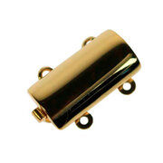 Polished jewelry clasp for 2 chain rows 925/- gold-plated