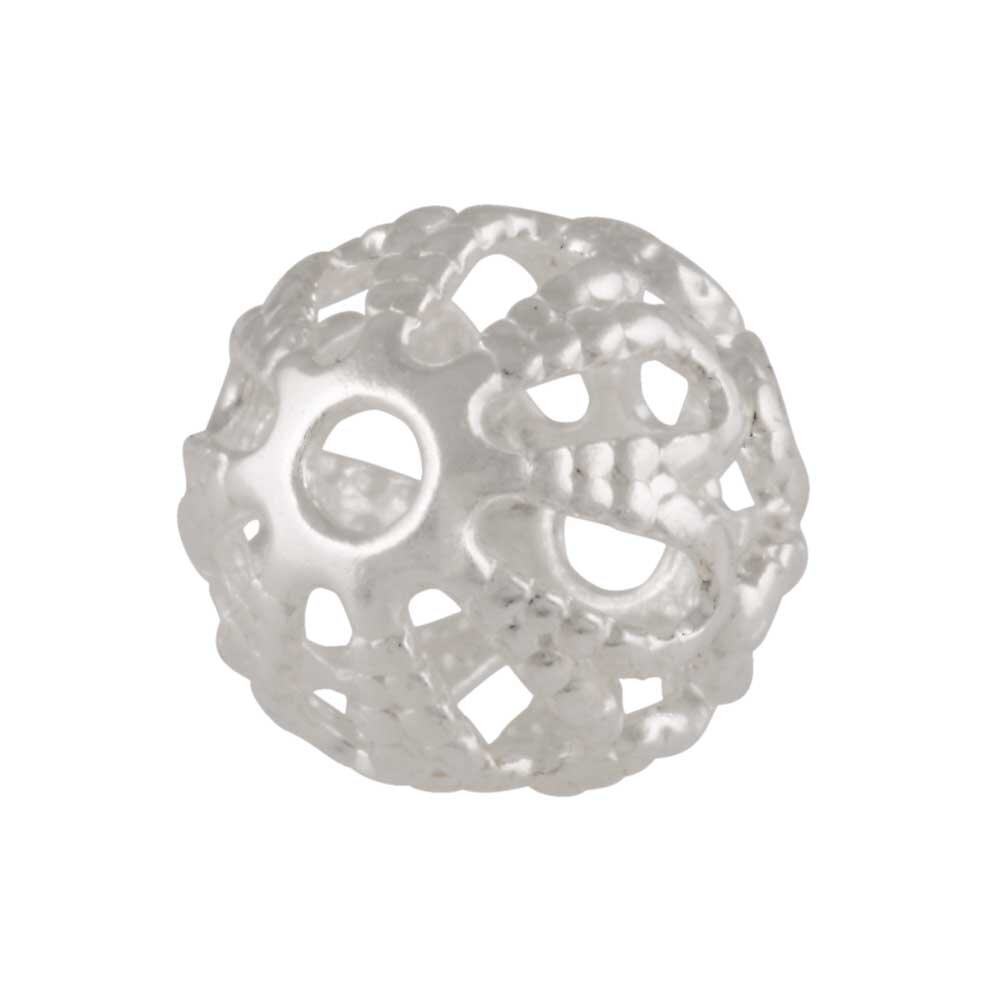 Rondelle-shaped bead with lace pattern 925/- 