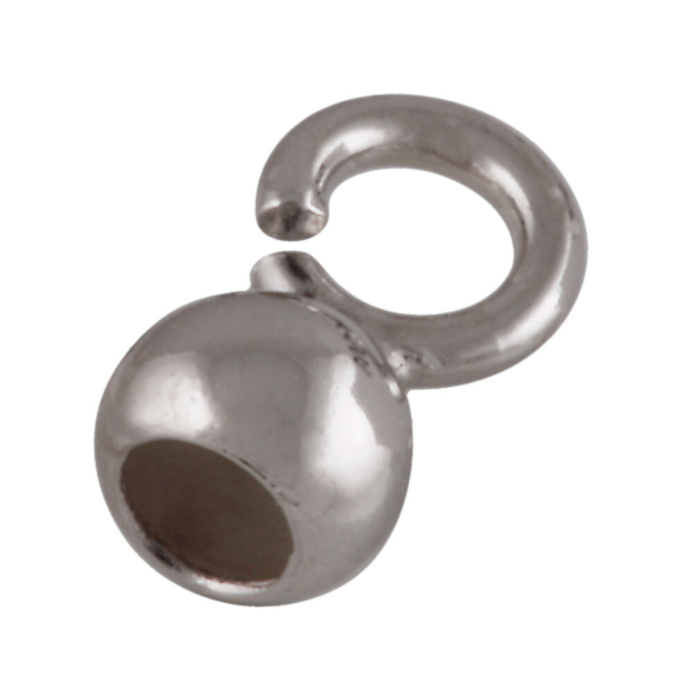 Capsule with a small open jump ring 925/- rhodium plated 