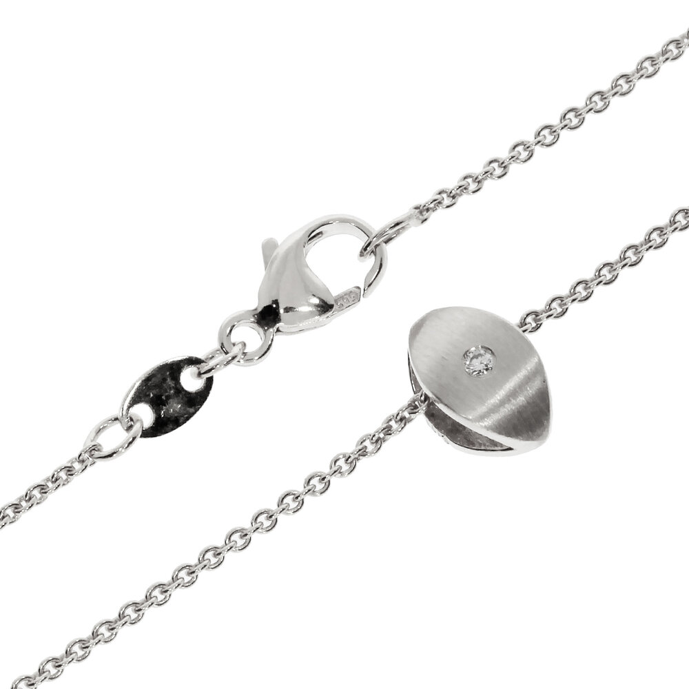 Collier anker med vedhæng 585/- hvidguld 