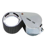 Lupp triplet 10X - 18 mm, krom/svart gummi