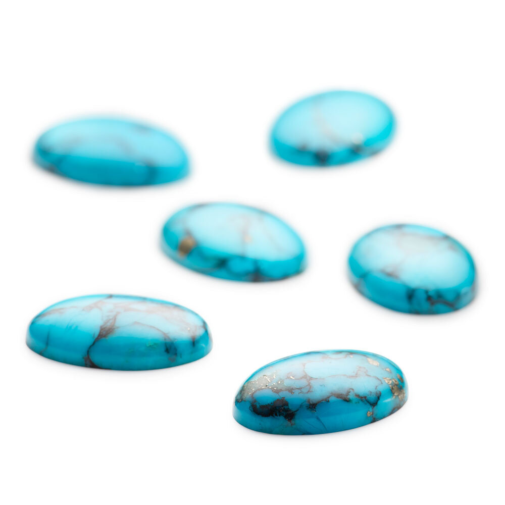 Turquoise, oval cabochon, 18.00 x 13.00 mm 