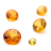 Synthetic danburite, round diamond cut