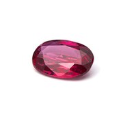 Ruby, oval diamond cut, 6.30 x 4.30 mm