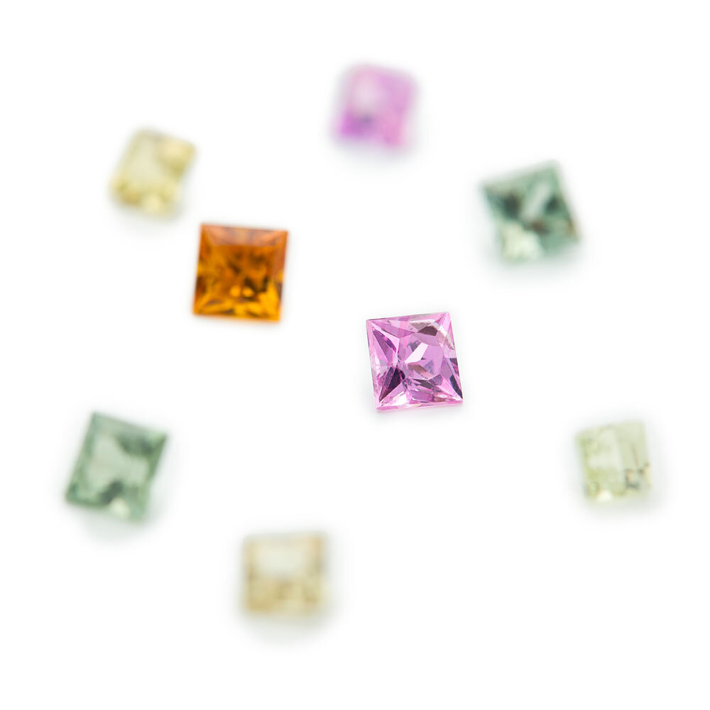 Sapphire, multicoloured, princess cut 