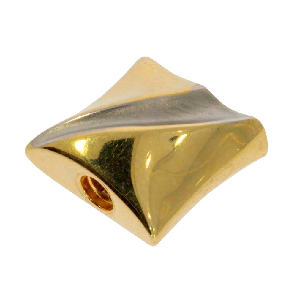 Polished square-shaped system clasp 585/- two tones 