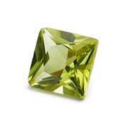 Peridot, princess cut, 4.00 x 4.00 mm 
