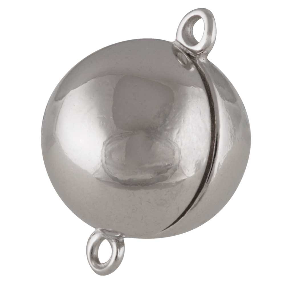 Polished magnet clasp, horizontal opening 925/-  