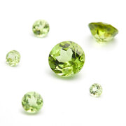 Peridot, round diamond cut