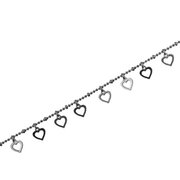 Børnearmbånd kuglekæde facet med hjertecharms 925/-