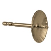 Ørestik med 8 mm rillet skål 925/- forgyldt 