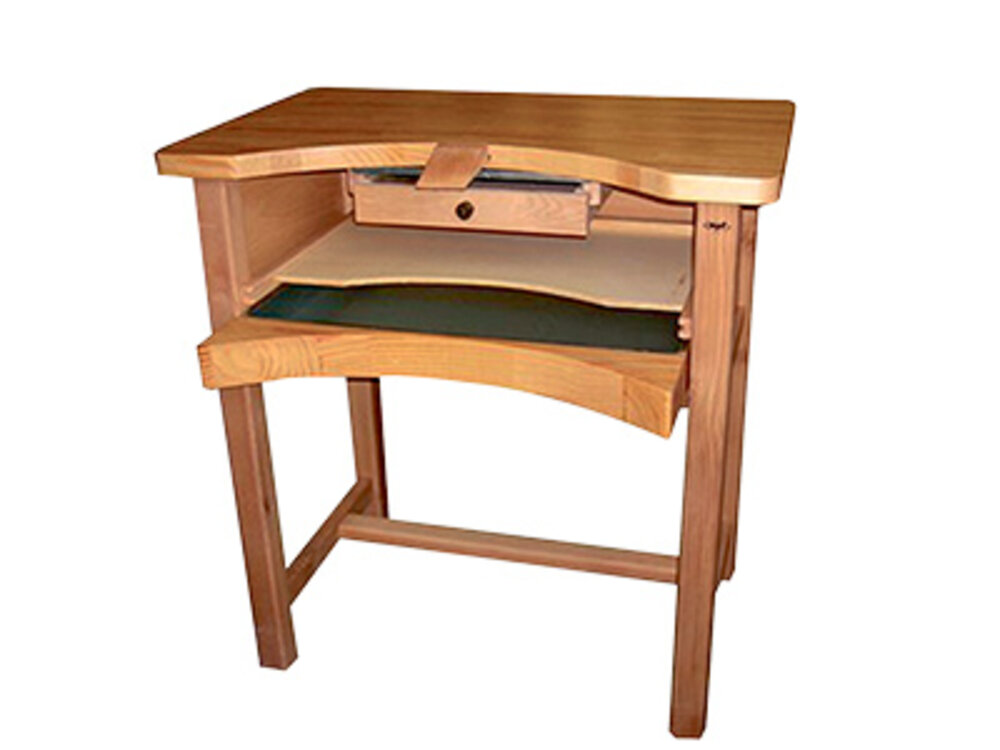Workbench for goldsmiths with solid worktop 