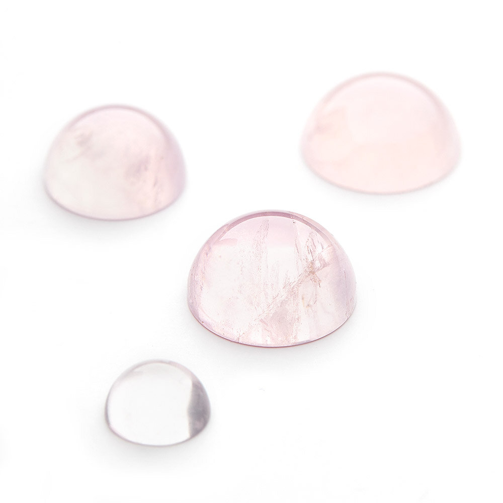 Rose Quartz, round cabochon 