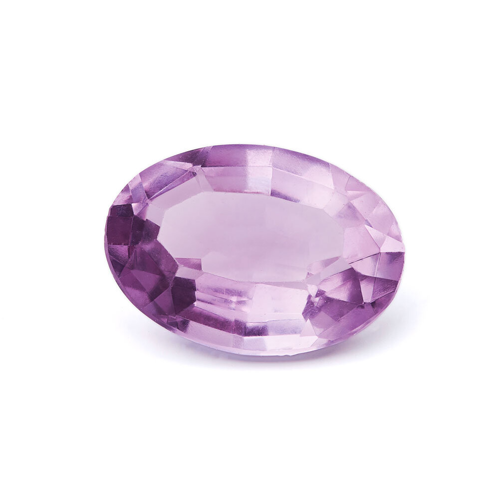 Amethyst, oval diamond cut, 16.00 x 12.00 mm  