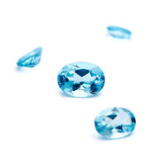 Topaz blue, swiss, oval diamond cut