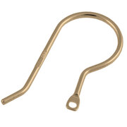 Ear hook with flat jump ring 925/- gold-plated 