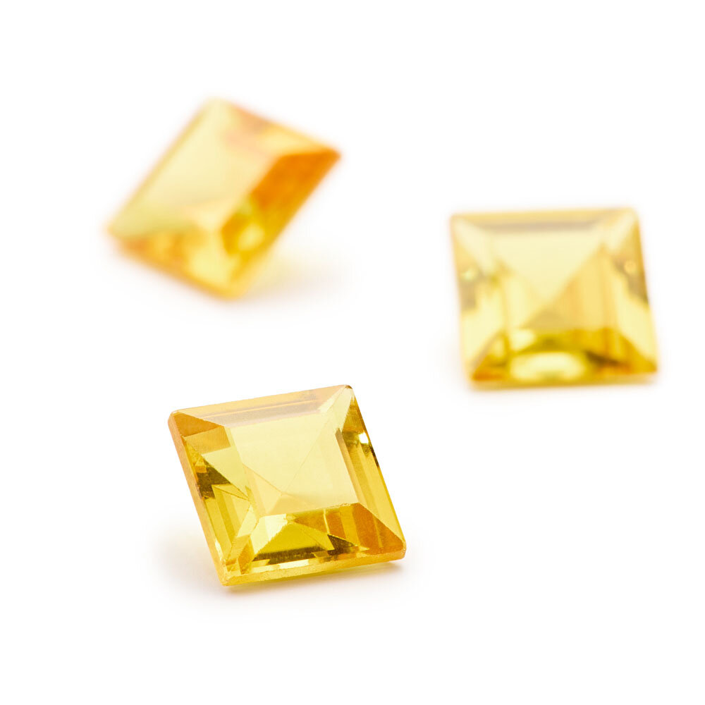 Citrine, square, 6.00 x 6.00 mm 