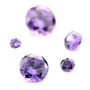 Synthetic purple cubic zirconia, round diamond cut
