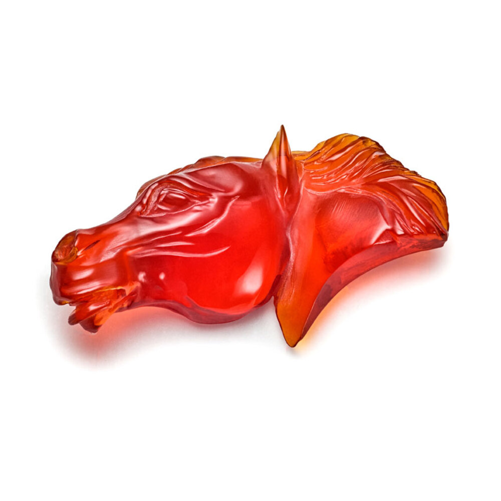 Orange opal, horse head, 24.50 x 13.20 mm 