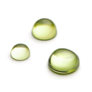 Peridot, round cabochon