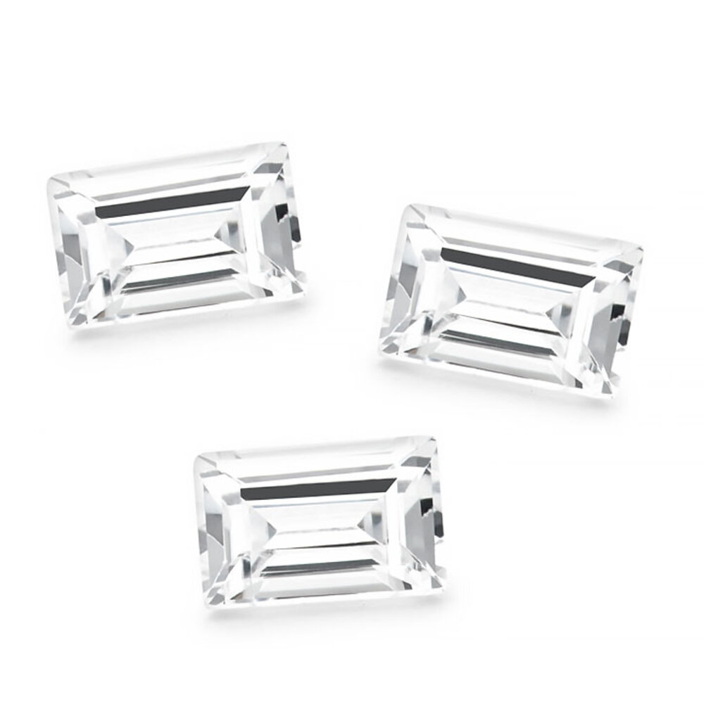 Synthetic white cubic zirconia, baguette 
