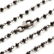 Collier med sorte rådiamanter, 16,59 carat