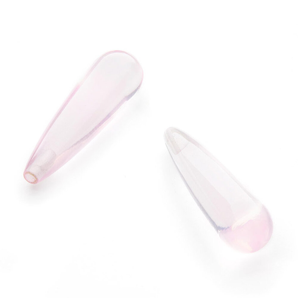 Rose quartz, drop-shaped 