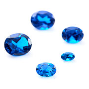 Synthetic blue spinel, oval diamond cut