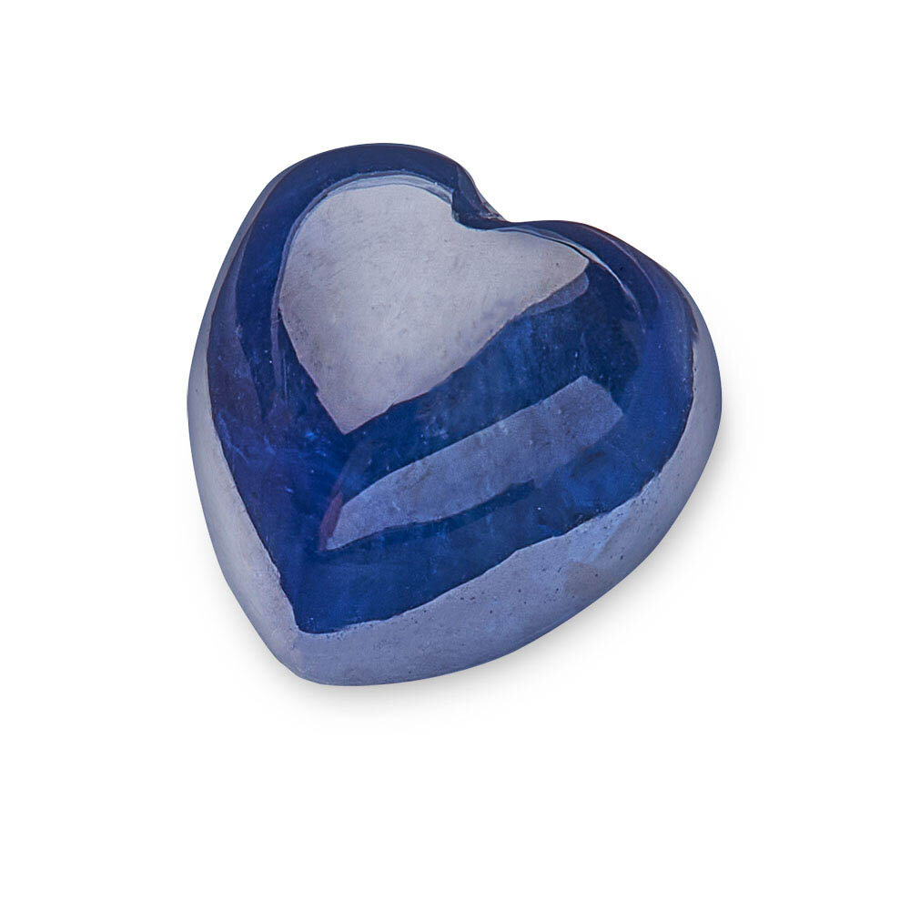 Blue sapphire, heart-shaped cabochon, 6.00 x 6.00 mm 